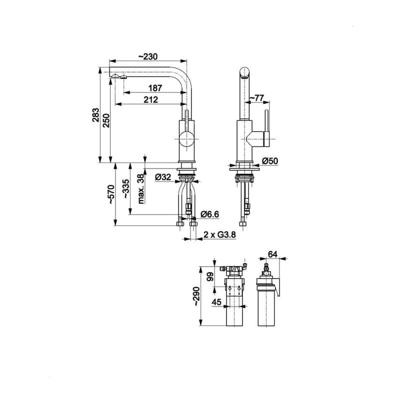 KFA KFA - Batéria drezová DUERO PURE BASIC, s filtráciou, nerez 6623-914-22 2