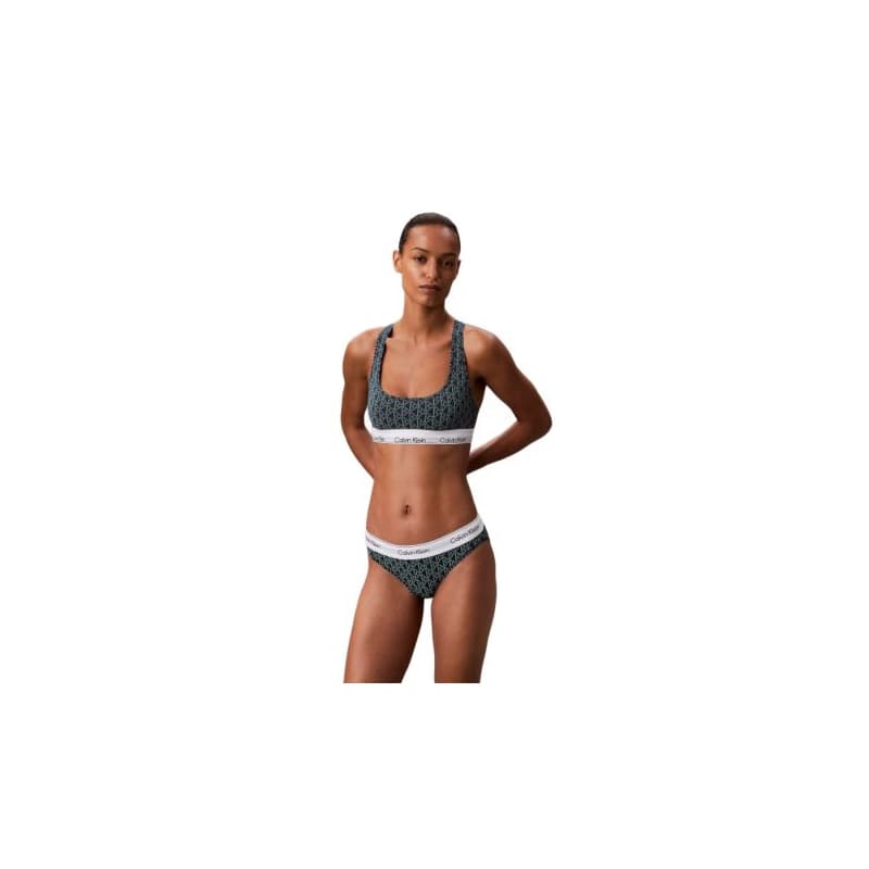 Dámska podprsenka CALVIN KLEIN Unlined Bralette Icon Cotton Modal bijou modern emblem outline stratif 1