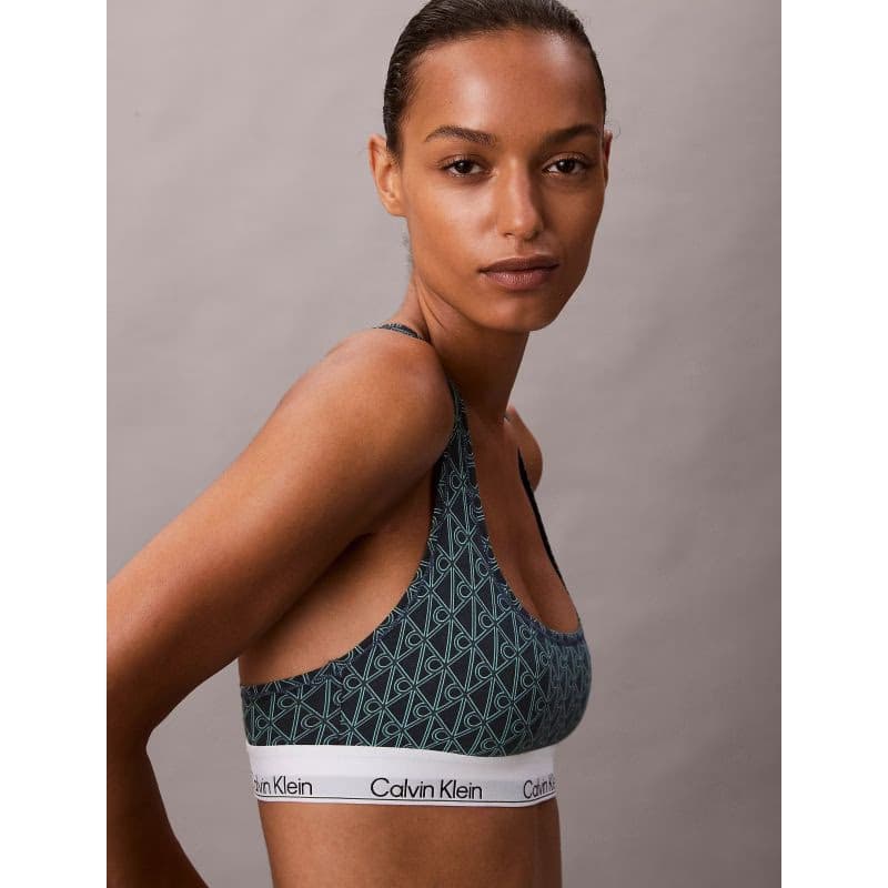 Dámska podprsenka CALVIN KLEIN Unlined Bralette Icon Cotton Modal bijou modern emblem outline stratif 3