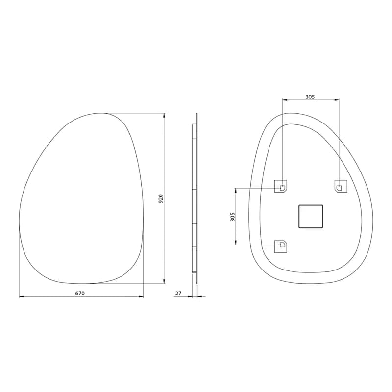 SAPHO - STEN LED podsvietené zrkadlo 67x92cm NA372 2