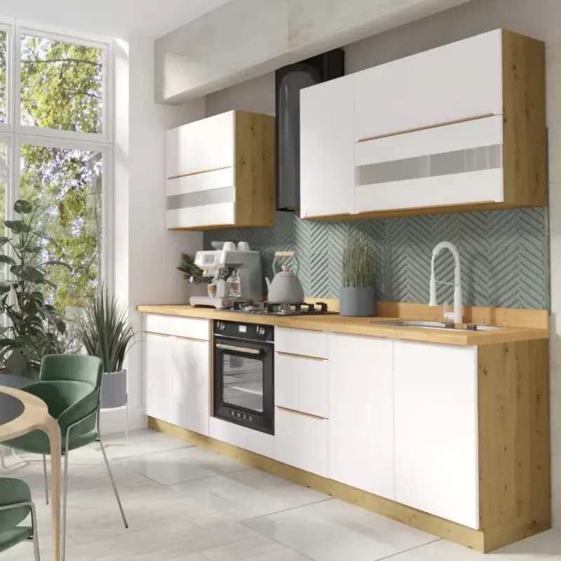 Kuchynská linka Glamour 260 C Plus s pracovná doska white 1