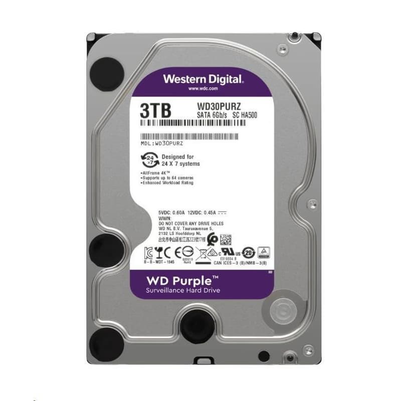 WD PURPLE WD33PURZ 3TB, SATA III 3.5", 256MB, 175MB/s, Low Noise, CMR 2