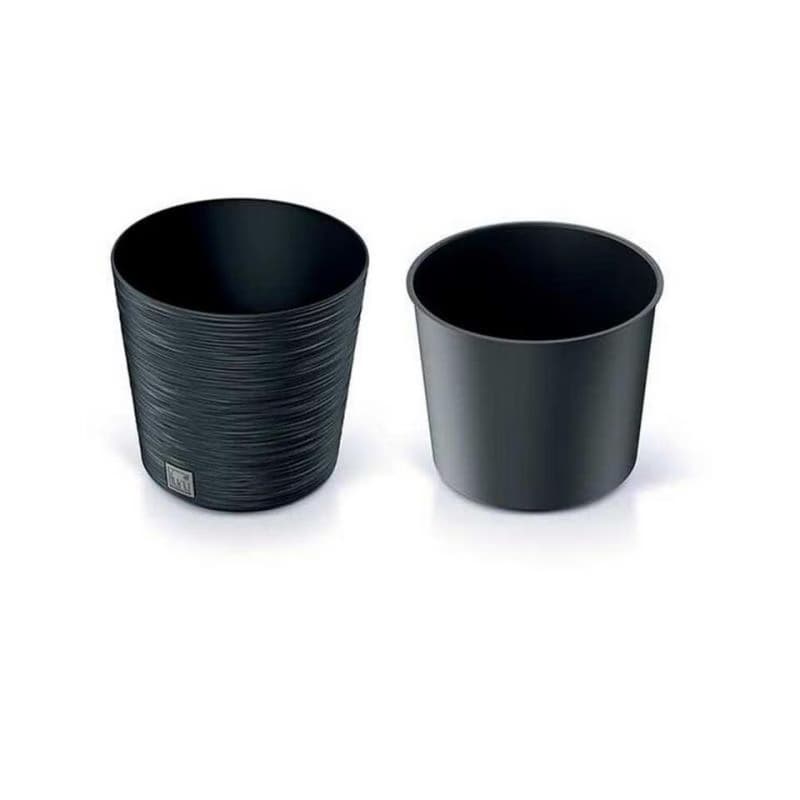 Kinekus Kvetináč plastový, priemer 300mm, FURU ROUND, antracit, výška 295mm s vložkou