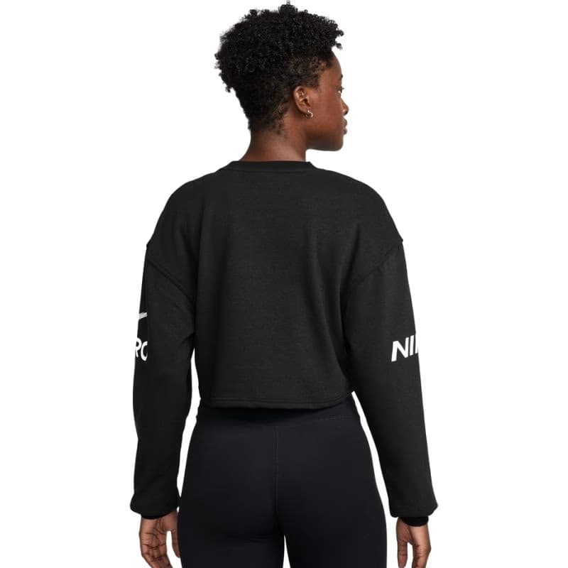 Dámska mikina NIKE PRO W NP DF FLC CREW TT GRX BLACK WHITE WHITE 2