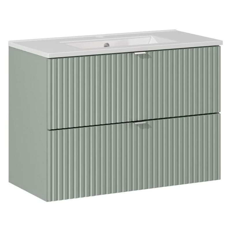 ArtCom Kúpeľňová skrinka s umývadlom LINE Reed Green U80/1 | 80 cm