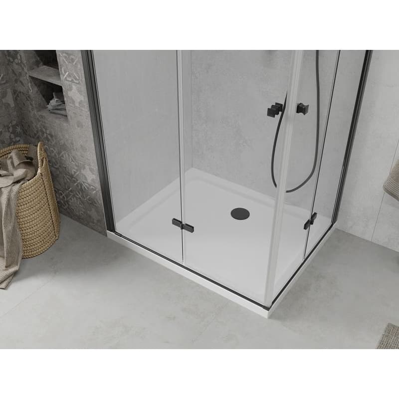 MEXEN/S - Lima Duo sprchovací kút 80x70, transparent, čierna + vanička so sifónom 856-080-070-70-02-4010B 5