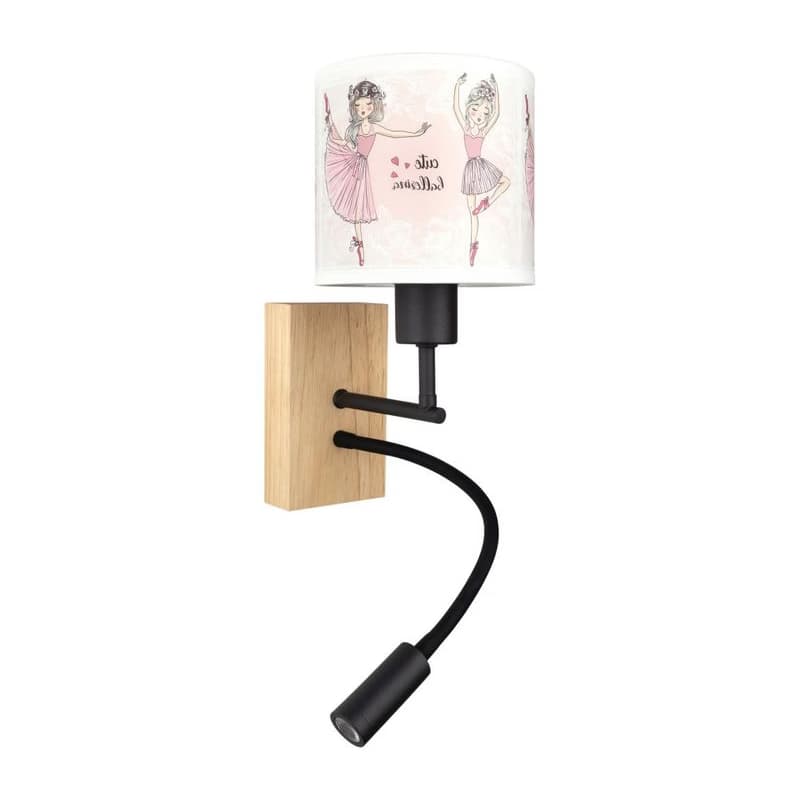 Brilagi - LED flexibilná lampa BOBO WOOD 1xE27/25W/230V + LED/3W, dub/čierna/biela/ružová, balenie BG1564+BG5591 1