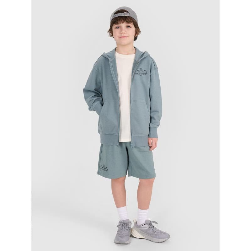 Chlapčenská mikina so zipsom 4F JUNIOR SWEATSHIRT-JWSS25TSWSM1522-46S-TURQUISE 4