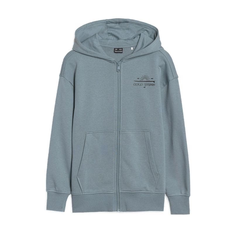 Chlapčenská mikina so zipsom 4F JUNIOR SWEATSHIRT-JWSS25TSWSM1522-46S-TURQUISE 5