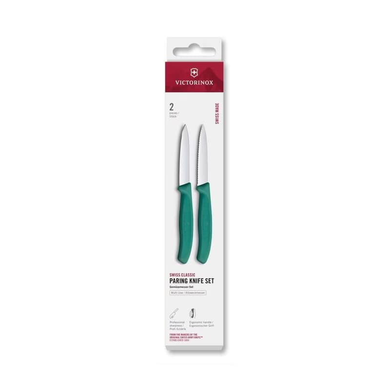Victorinox – 2-dielna sada kuchynských nožov na zeleninu SWISS CLASSIC, 8 cm, tyrkysová 6.7694.2C1