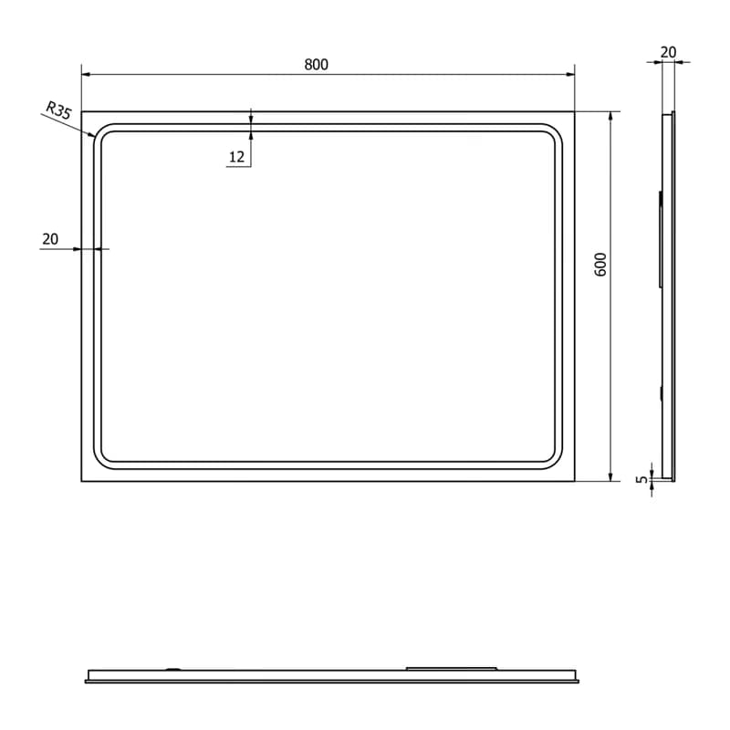 SAPHO - GEMINI zrkadlo s LED osvetlením 60x80cm GM060 2
