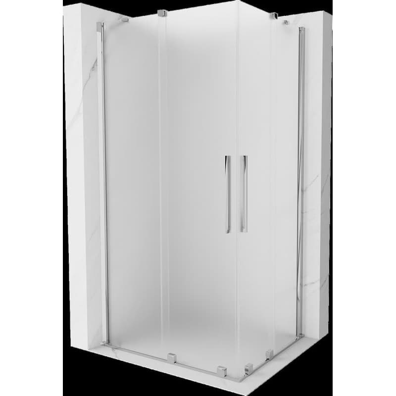 MEXEN/S - Velar Duo sprchovací kút, posuvné dvere 100 x 90, dekor, chróm 871-100-090-32-01