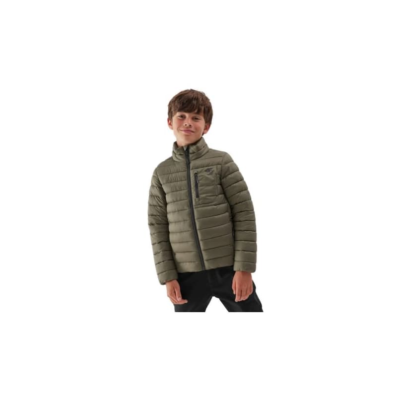 Chlapčenská bunda 4F JUNIOR DOWN JACKET-JAW23TDJAM220-44S-OLIVE