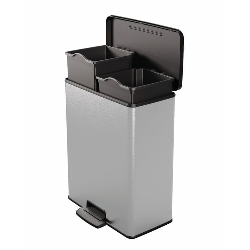 CURVER Odpadkový kôš DECO BIN DUO 26L+26L | strieborná