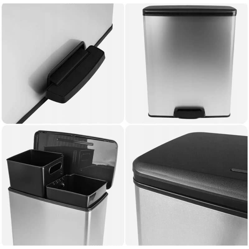 CURVER Odpadkový kôš DECO BIN DUO 26L+26L | strieborná 6