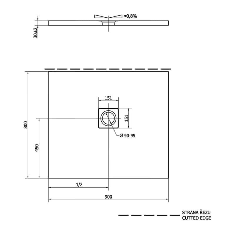 POLYSAN - FLEXIA sprchová vanička z liateho mramoru s možnosťou úpravy rozmeru 90x80cm 72927 2