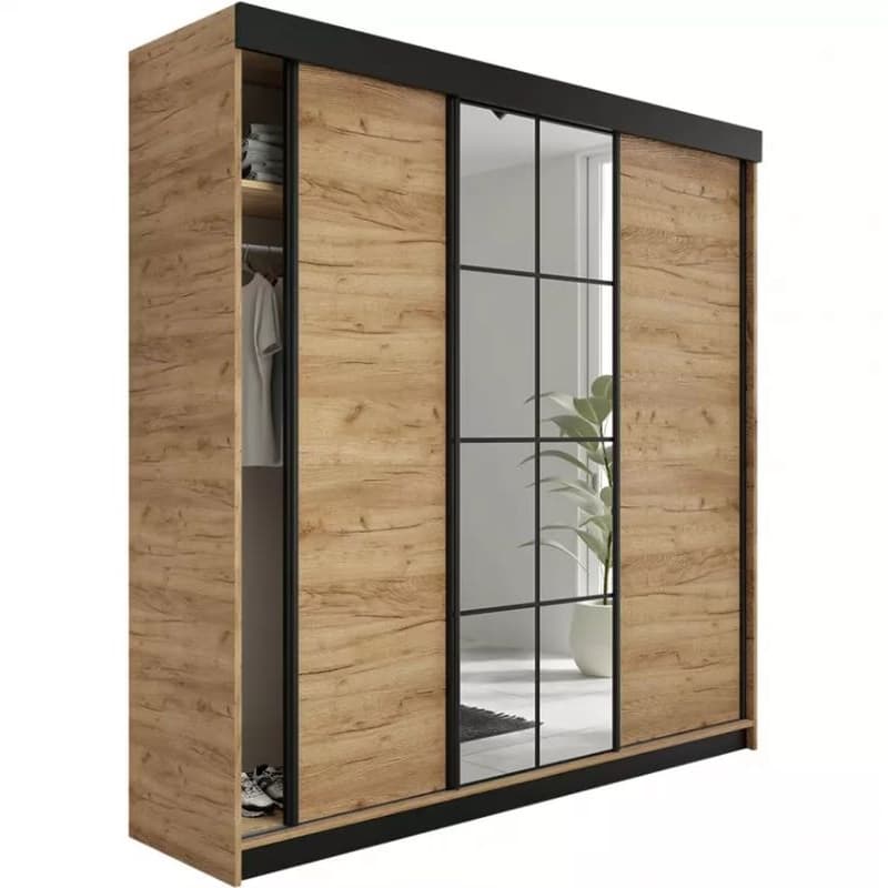 KIER Šatníková skriňa ROMALA |  dub craft zlatý 200 cm 1