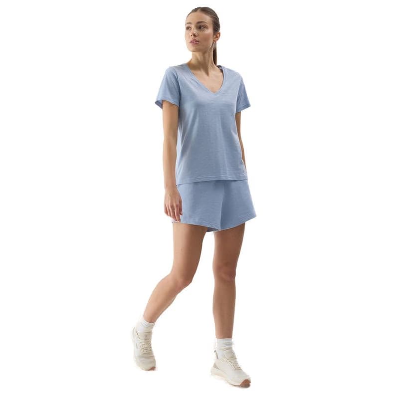 Dámske teplákové kraťasy 4F SHORTS CAS-4FWSS24TSHOF286-34S-LIGHT BLUE 4