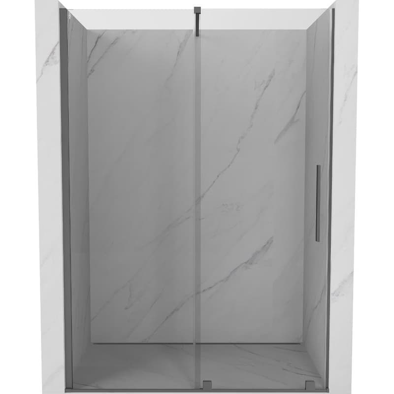 MEXEN/S - Velár posuvné sprchové dvere 150, transparent, grafit metal 871-150-000-01-95
