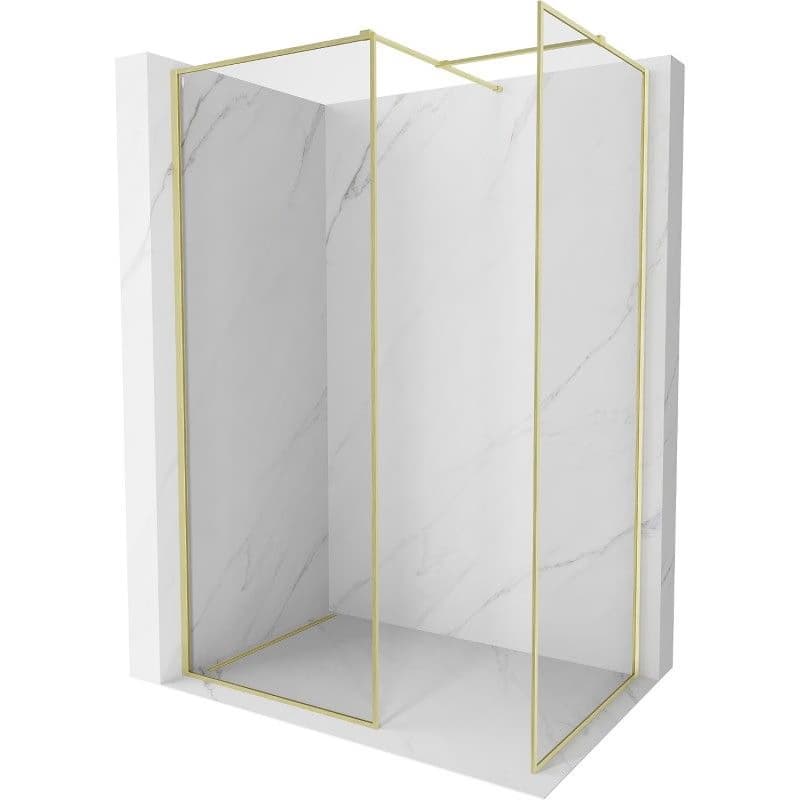 MEXEN/S - Kyoto-F Sprchová zástena WALK-IN s rámom 150 x 105, transparent 8 mm, zlato kefovaná 800-150-202-04-55-105