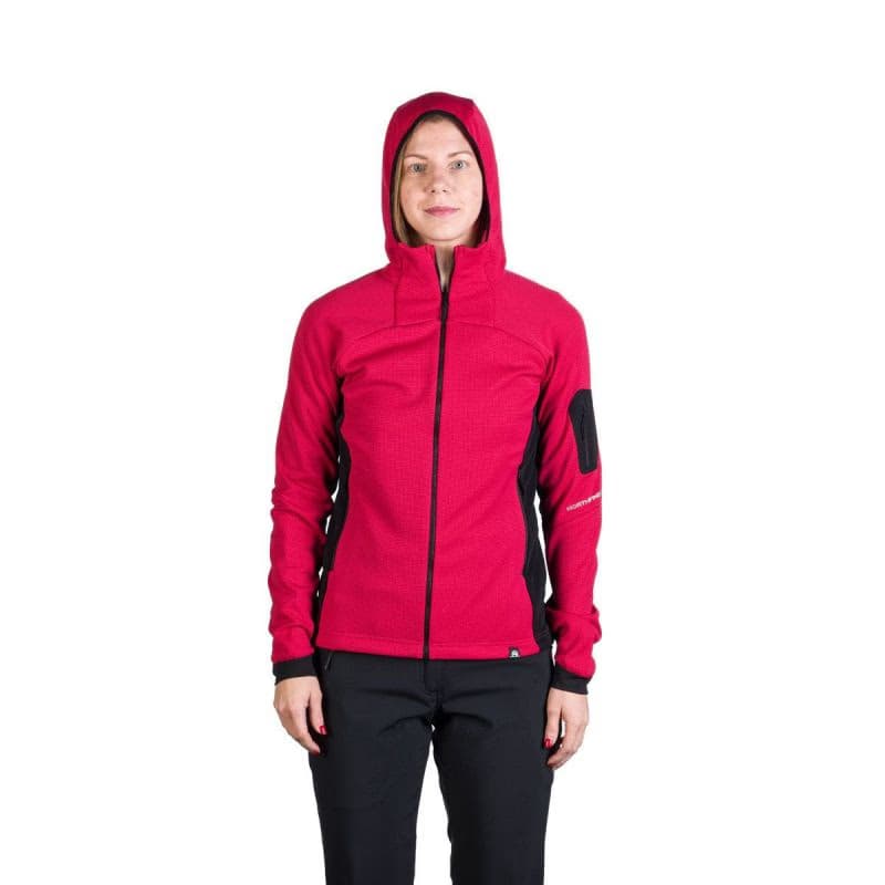 Dámska turistická mikina so zipsom NORTHFINDER DARLA-577cherryblack 3