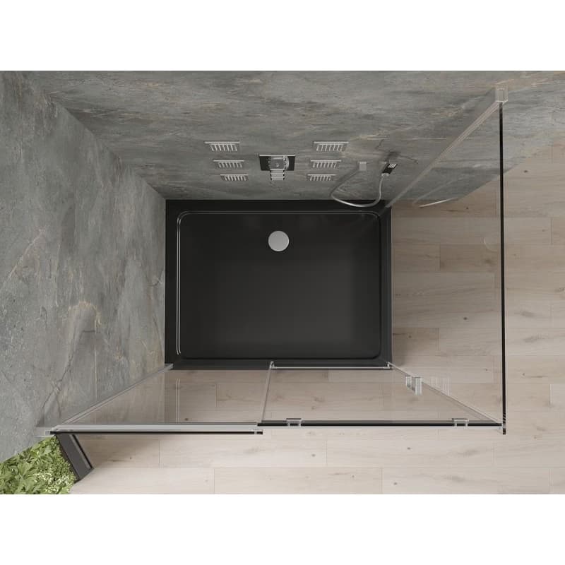 MEXEN/S - Omega sprchovací kút 100x80, transparent, chróm + čierna vanička so sifónom 825-100-080-01-00-4070 6
