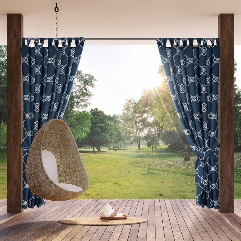 ArtFir Záves na terasu GARDEN 14 PU | tmavomodrá/biela 155 x 220 cm