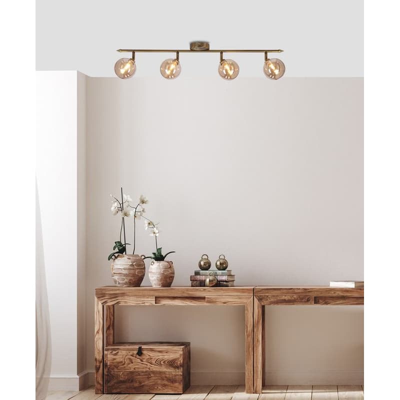 Stropná lampa Rodia patinovaná páska 4x40W g9 jantárové tienidlo 1