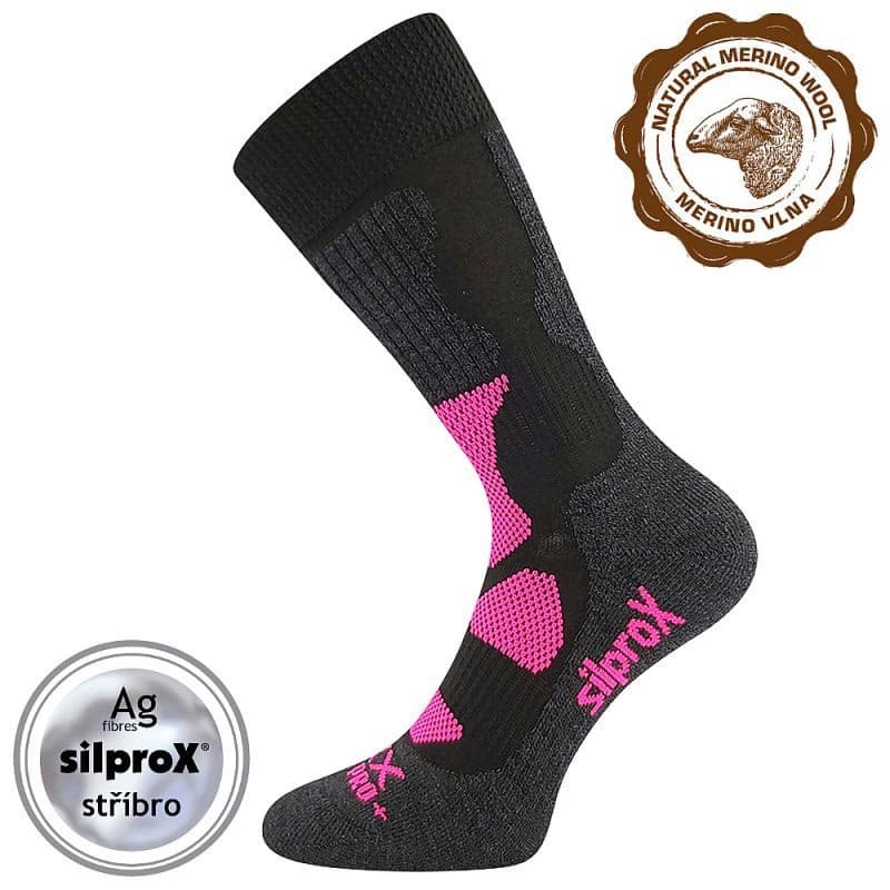 Dámske turistické ponožky VOXX Etrex-Black Pink 2
