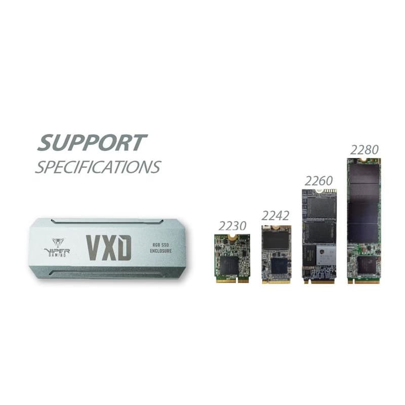 Patriot VXD externý box USB 3.2 M.2 NVMe SSD RGB 2