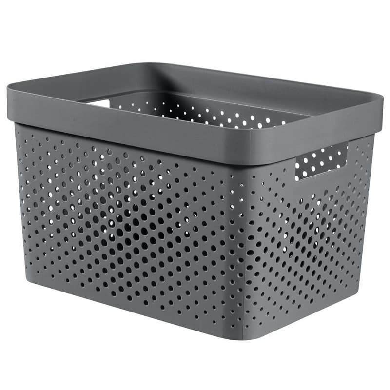 CURVER Úložný box INFINITY DOTS 17l recyklovaný plast | tmavosivá 1