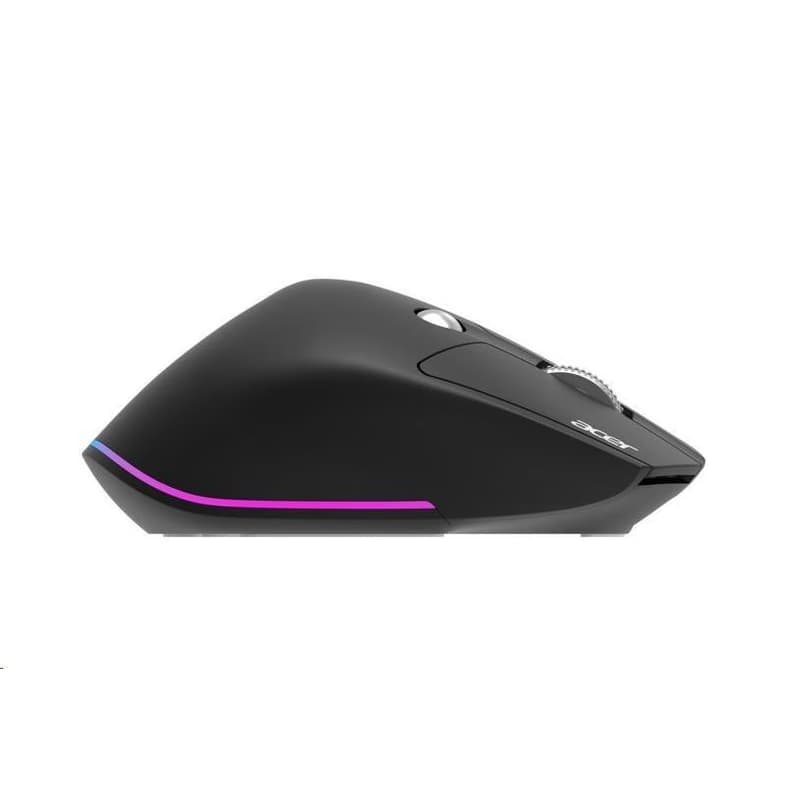 ACER bezdrôtová myš Easy Fit Mouse, ergonomická, 4000dpi, 6 tlačidiel, RGB, 10m dosah, USB-C, BT, Black 4