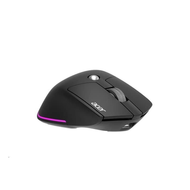 ACER bezdrôtová myš Easy Fit Mouse, ergonomická, 4000dpi, 6 tlačidiel, RGB, 10m dosah, USB-C, BT, Black 6