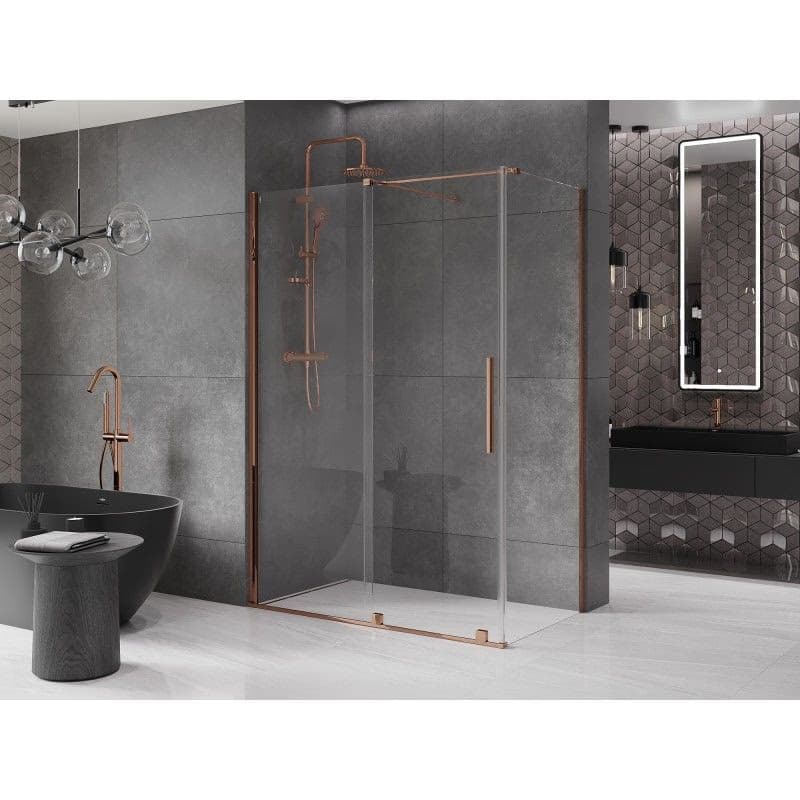 MEXEN/S - Velár sprchovací kút 150 x 80, transparent, ružové zlato 871-150-080-01-60 2