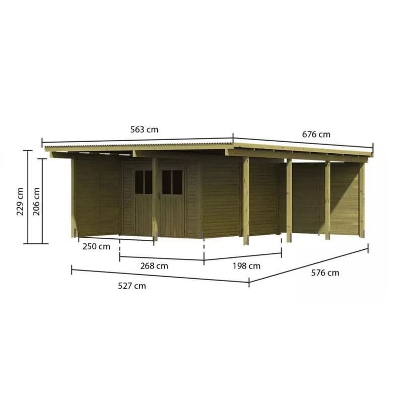 Drevený prístrešok / carport ECO 2B Lanitplast 5
