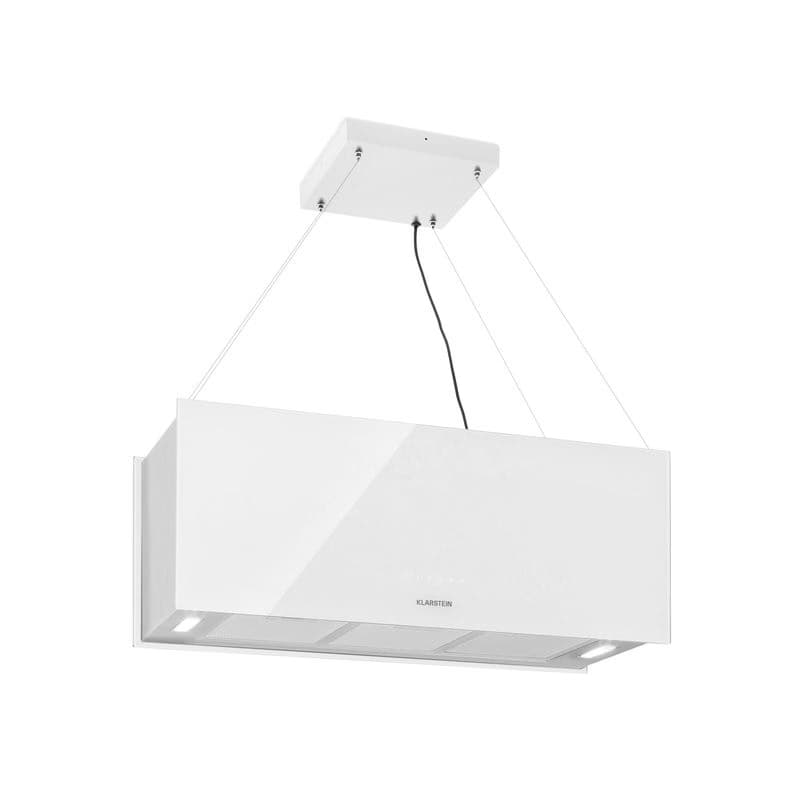 Klarstein Kronleuchter XL, digestor, 90 cm, ostrovčekový, 577 m³/h, dotykové ovládanie, LED, biely