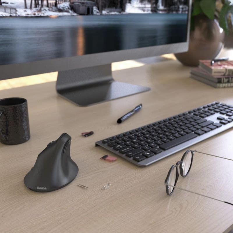Hama vertikálna ergonomická bezdrôtová myš EMW-500L, pre ľavákov, čierna 6