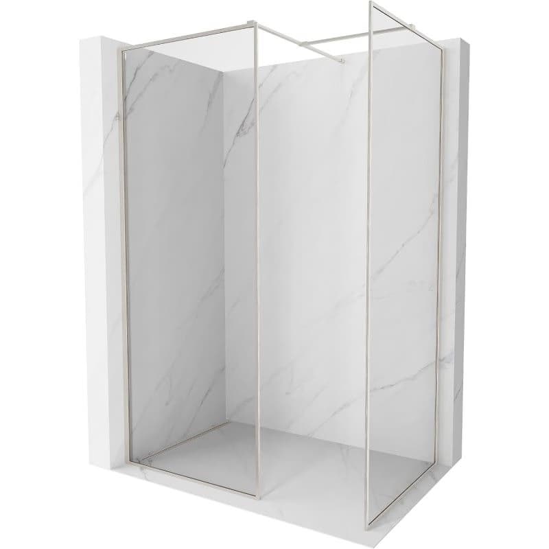 MEXEN/S - Kyoto-F Sprchová zástena WALK-IN s rámom 110 x 105, transparent 8 mm, nikel kartáčovaný 800-110-202-04-97-105