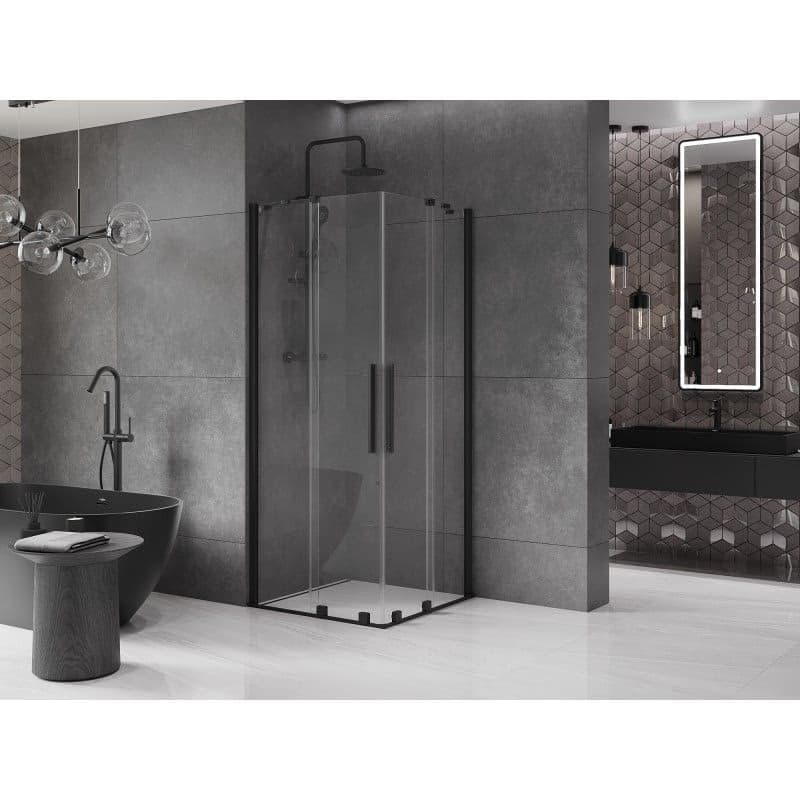 MEXEN/S - Velar Duo štvorcový sprchovací kút 100 x 100, transparent, čierna 871-100-100-02-70 4