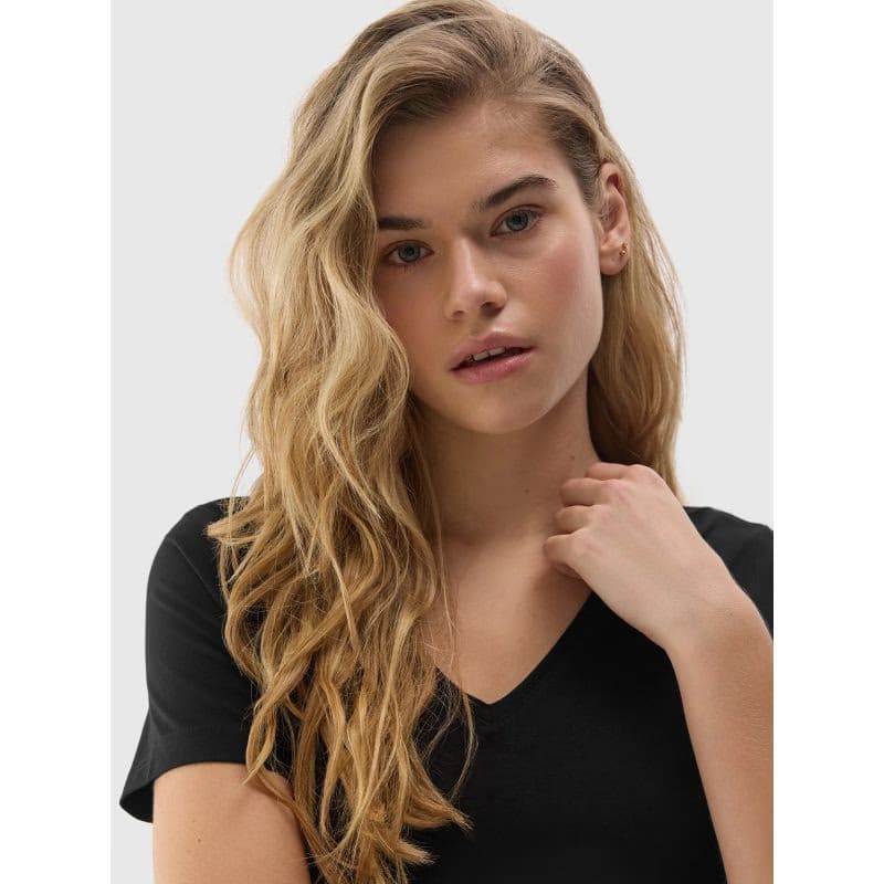 Dámske tričko s krátkym rukávom s v-výstrihom 4F TSHIRT-WSS24TTSHF1359-20S-DEEP BLACK 5
