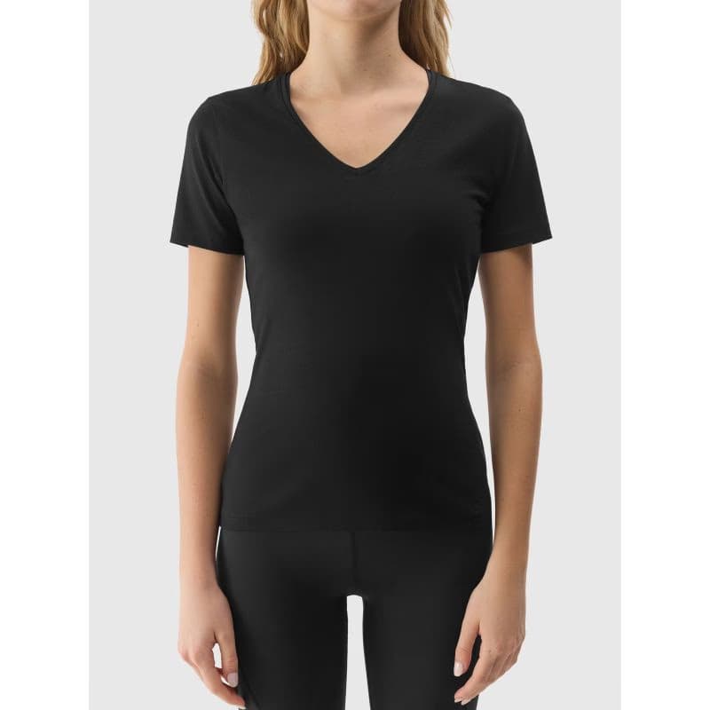 Dámske tričko s krátkym rukávom s v-výstrihom 4F TSHIRT-WSS24TTSHF1359-20S-DEEP BLACK 6