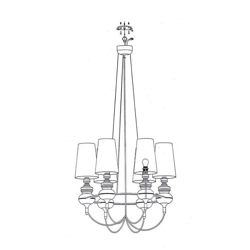Červená závesná lampa, nastaviteľná, luster, 6xE14, Decoria 2