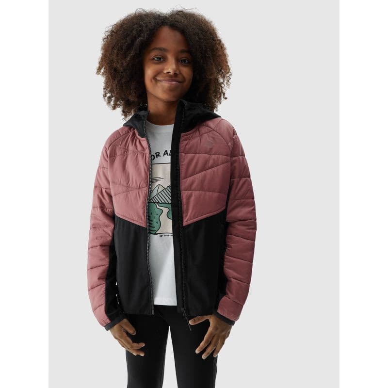 Dievčenská turistická softshellová bunda 4F JUNIOR TECHNICAL JACKET-JAW23TTJAF280-54S-PINK 2