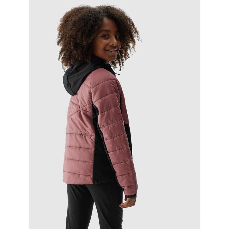Dievčenská turistická softshellová bunda 4F JUNIOR TECHNICAL JACKET-JAW23TTJAF280-54S-PINK 3