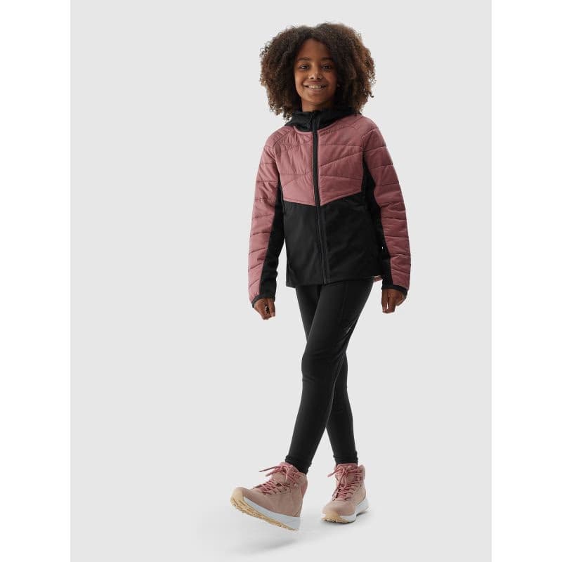 Dievčenská turistická softshellová bunda 4F JUNIOR TECHNICAL JACKET-JAW23TTJAF280-54S-PINK 4