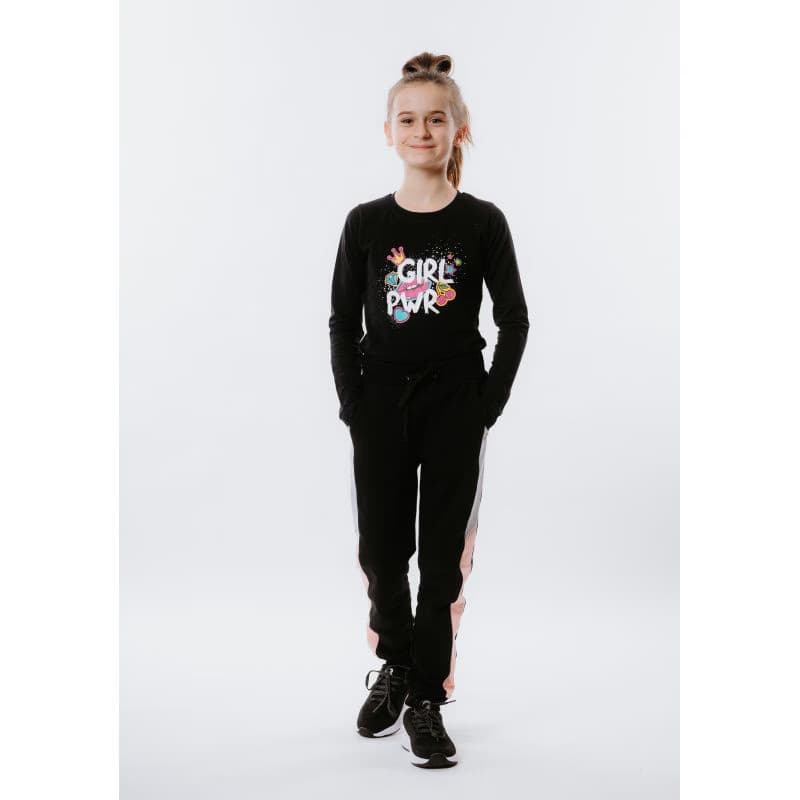 Dievčenské tričko s dlhým rukávom AUTHORITY KIDS T-POWER black 5