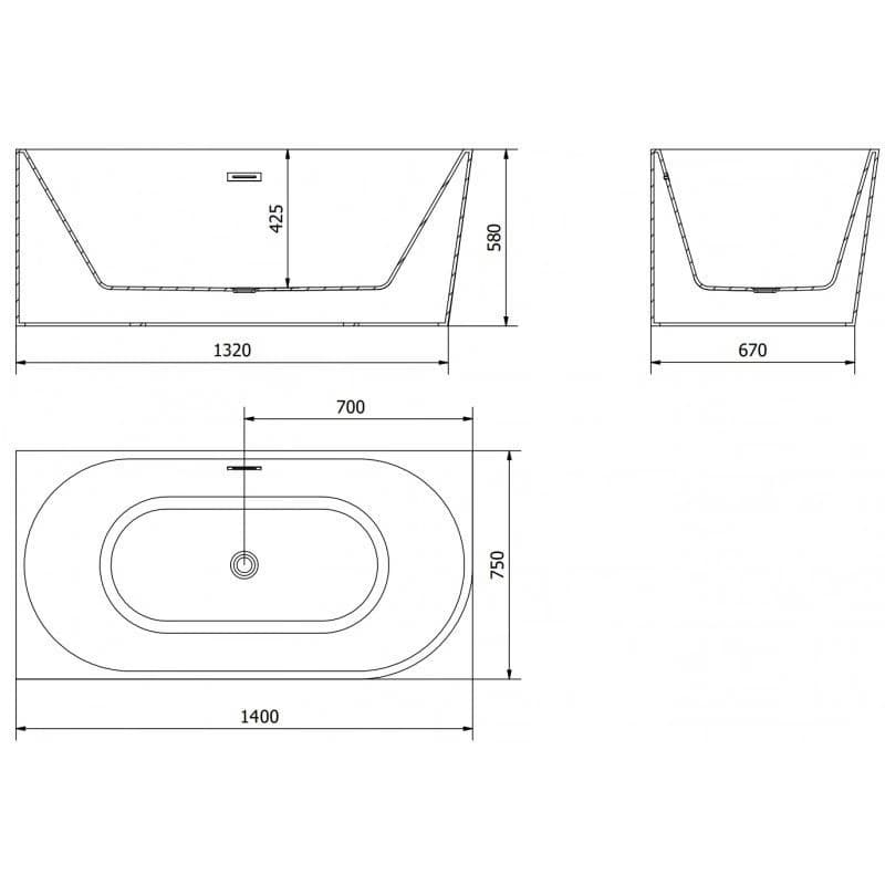 Mexen Mia 140 x 75 cm 52691407575L-50 5