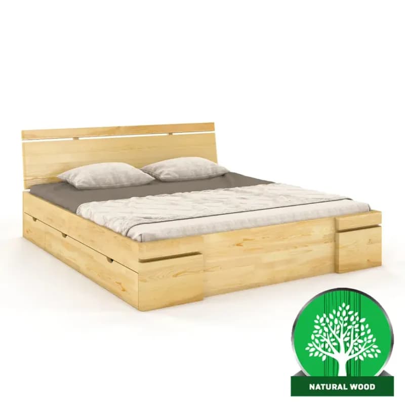 Posteľ borovicová Skandica Sparta maxi+zásuvka 160X200 prírodná 1