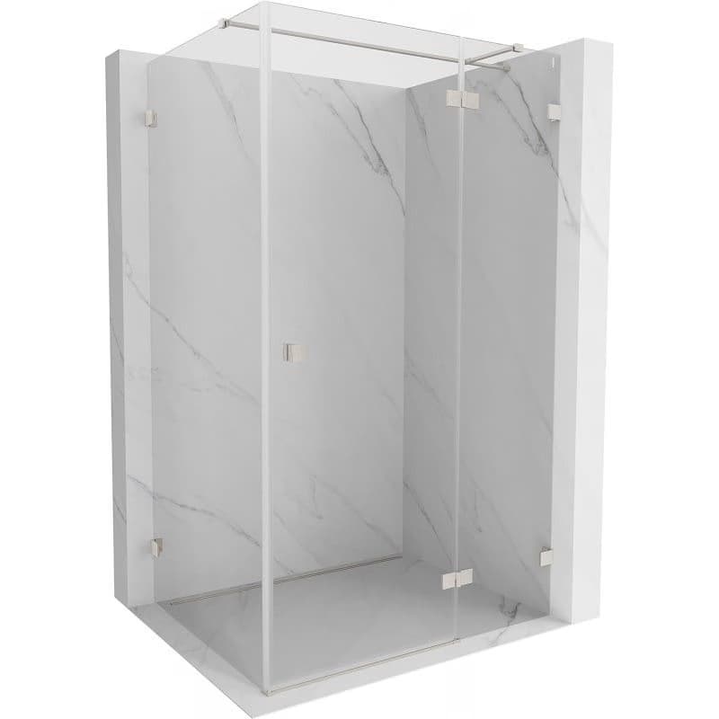 MEXEN/S - Lunar T sprchovací kút dvere krídlové pravá 135 x 120, transparent, nikel kartáčovaný 834T-135-120-97-00-P