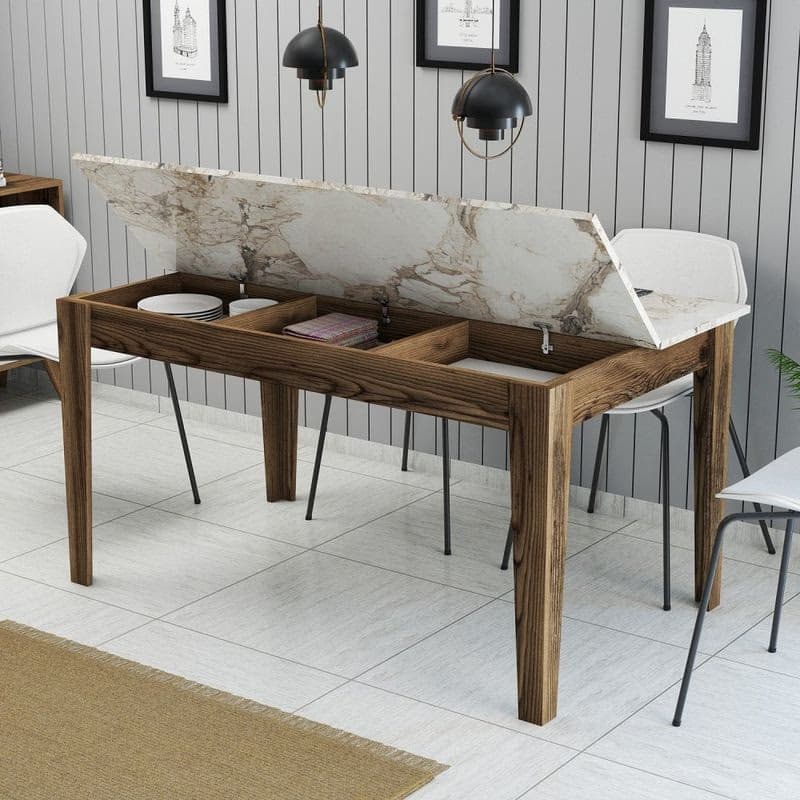 Jedálenský stôl Milan 515 - Walnut, White 5